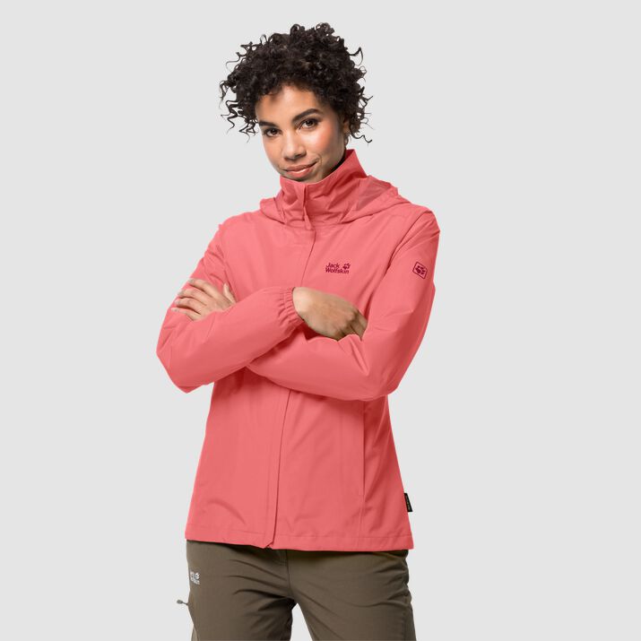 Chamarra Hardshell Jack Wolfskin Stormy Point Mujer Rosas Mexico-3268119